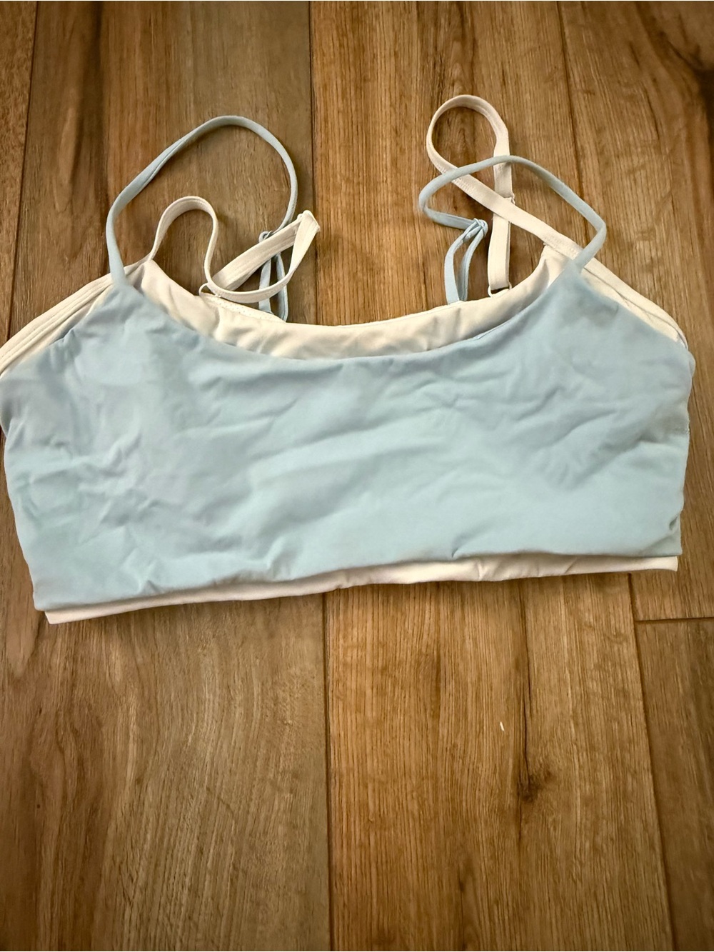 Light Blue & Cream Sports Bra - Women Intimates